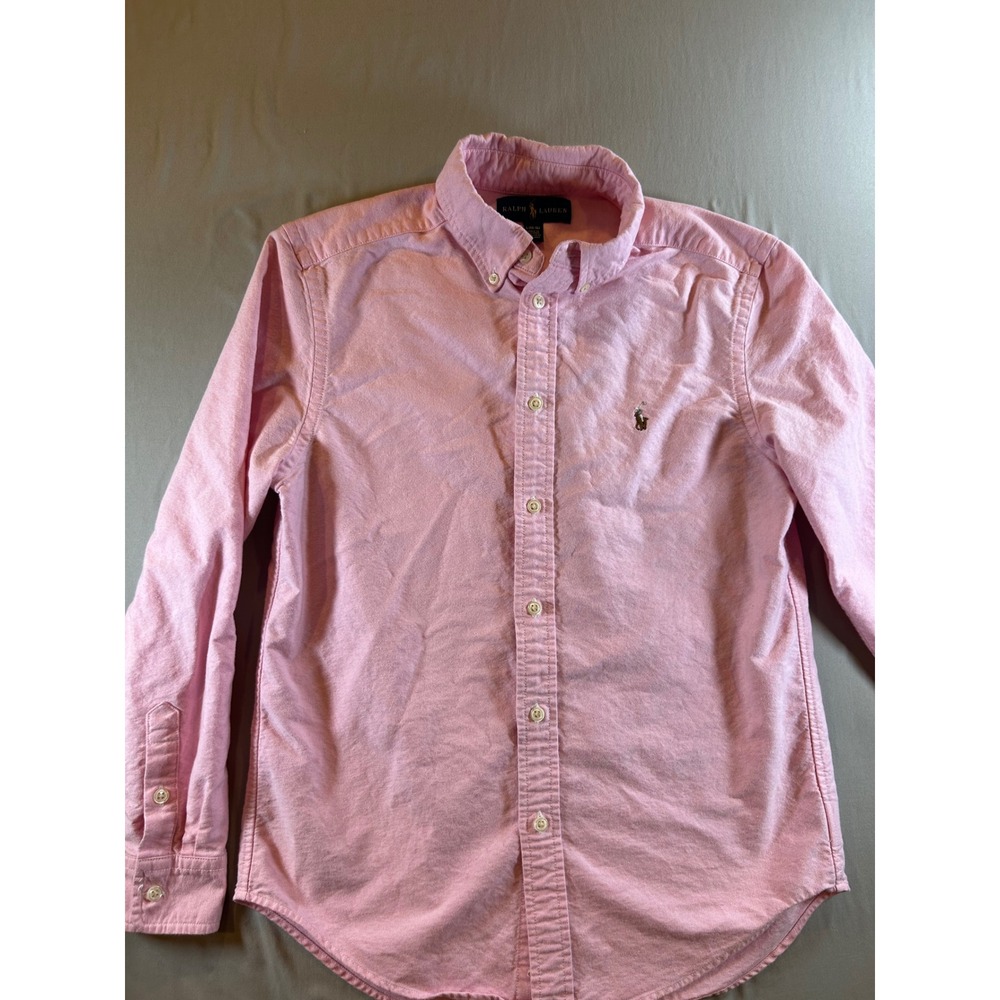 Polo Ralph Lauren Kids Pink Oxford Button Down Shirt Slim Fit Large 14-16